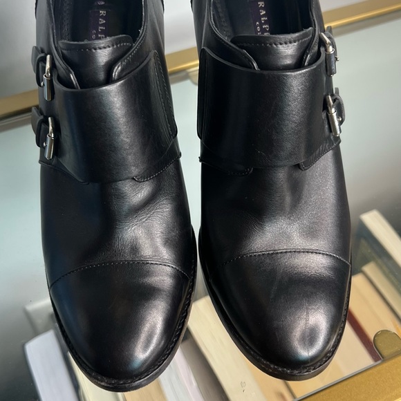 LN Ralph Lauren Black Label Collection Black Ankle Boot Stilettos with Buckles - Picture 9 of 15
